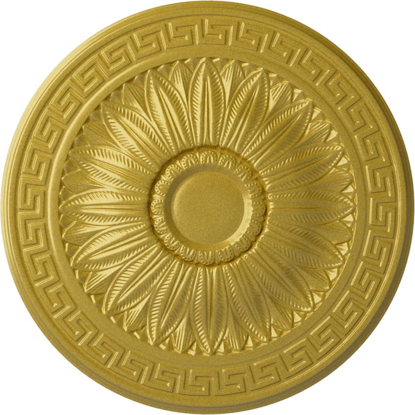 Ekena Millwork Randee Ceiling Medallion (Fits Canopies up to 3 7/8"), Hand-Painted Rich Gold, 20"OD x 1 3/8"P CM20HARGS - main